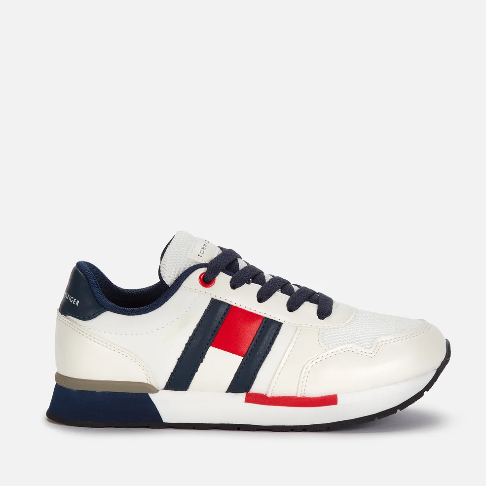 Tommy Hilfiger Boys' Low Cut Lace-Up Sneaker - White/B White/Blue Image 1