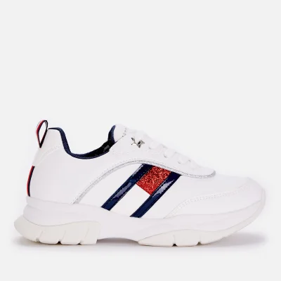 Tommy Hilfiger Girls' Low Cut Lace-Up Sneaker White White