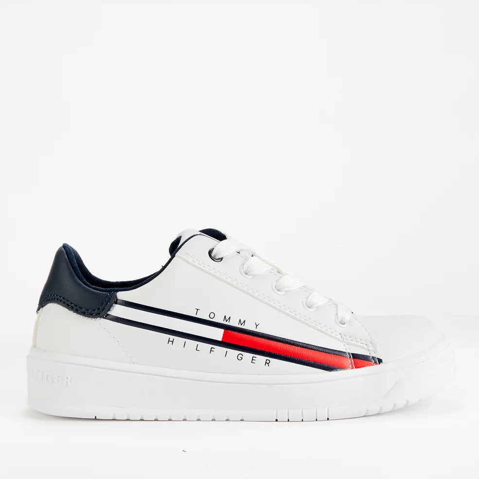Tommy Hilfiger Boys' Low Cut Lace-Up Sneaker White/Blue Image 1