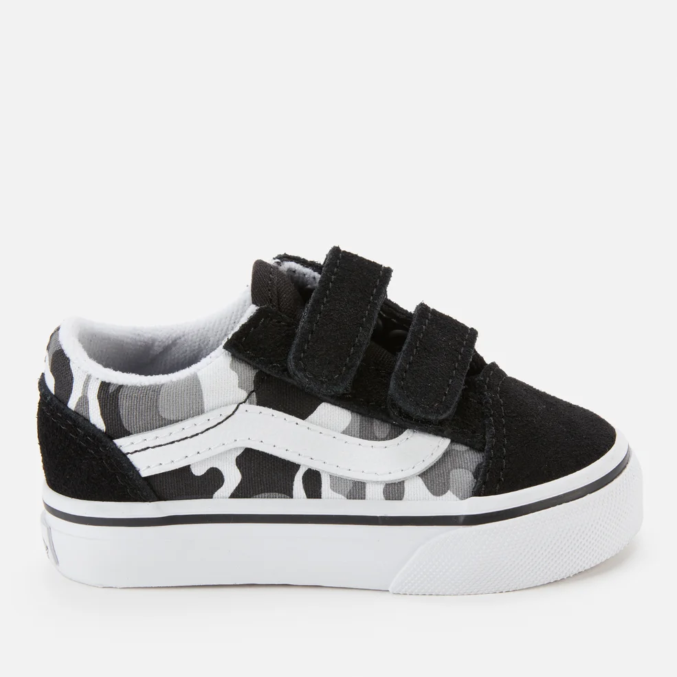 Vans Toddlers' Old Skool Primary Camo V Trainers - Black/True White Image 1