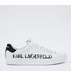 Karl Lagerfeld Men's Kourt II Art Deco Logo Leather Trainers - White/Black - Image 1