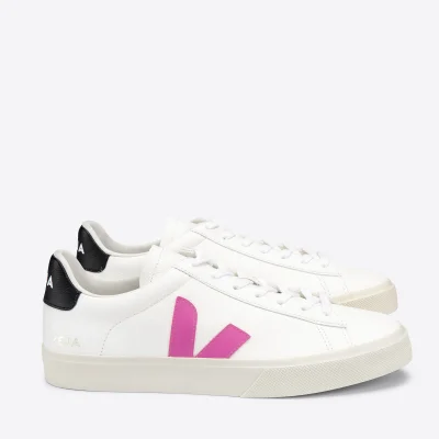 Veja Women's Campo Chrome Free Leather Trainers - Extra White/Ultraviolet/Black