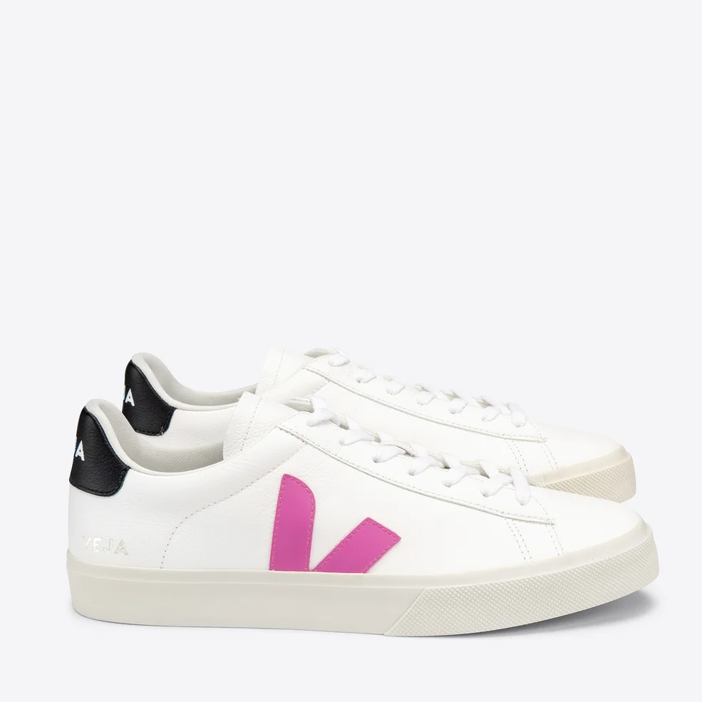 Veja Women's Campo Chrome Free Leather Trainers - Extra White/Ultraviolet/Black Image 1