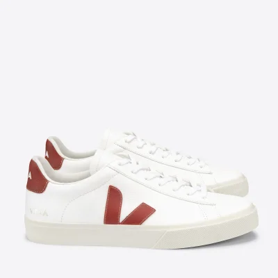 Veja Women's Campo Chrome Free Leather Trainers - Extra White/Rouille