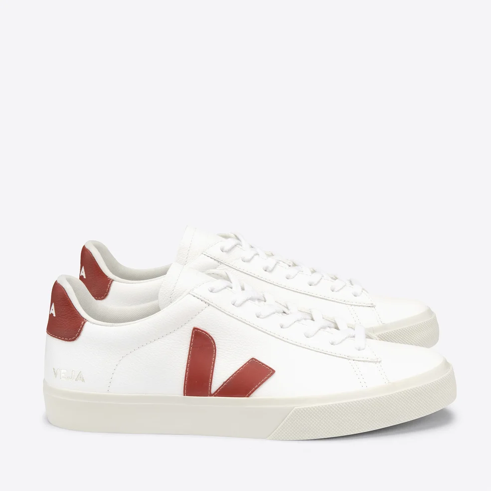 Veja Women's Campo Chrome Free Leather Trainers - Extra White/Rouille Image 1