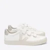 Veja Women's Recife Chrome Free Leather Velcro Trainers - Extra White/Pierre/Natural - Image 1