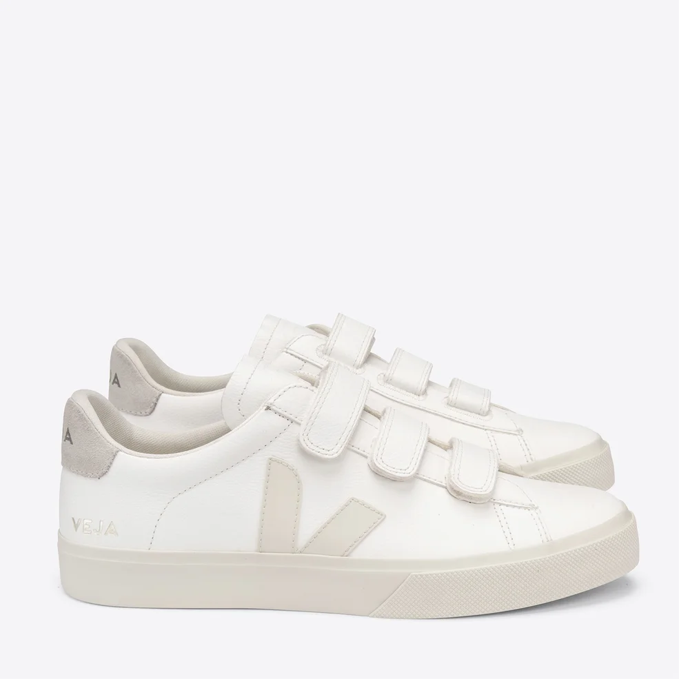 Veja Women's Recife Chrome Free Leather Velcro Trainers - Extra White/Pierre/Natural Image 1