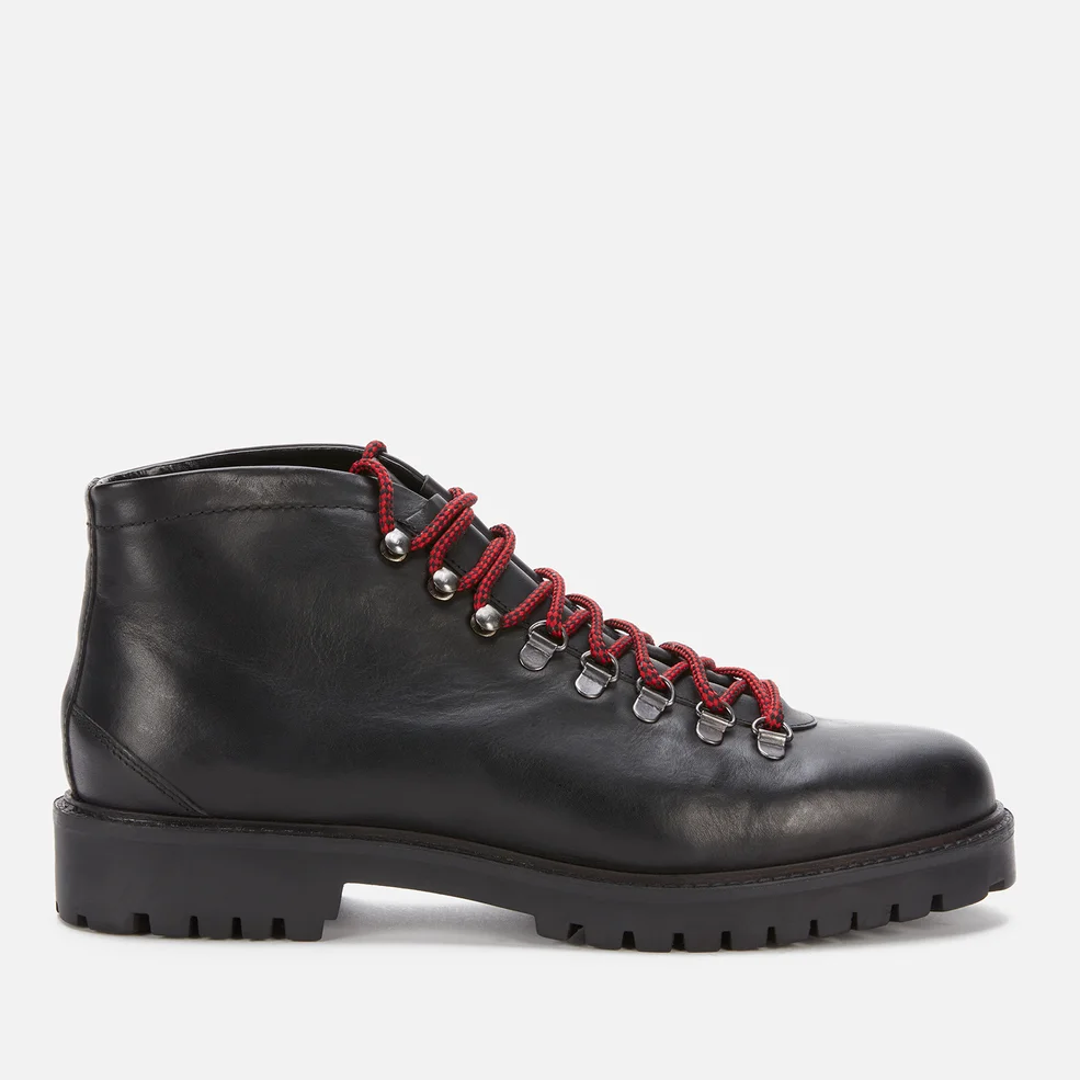 Walk London Men's Sean Leather Hiking Style Boots - Black Image 1