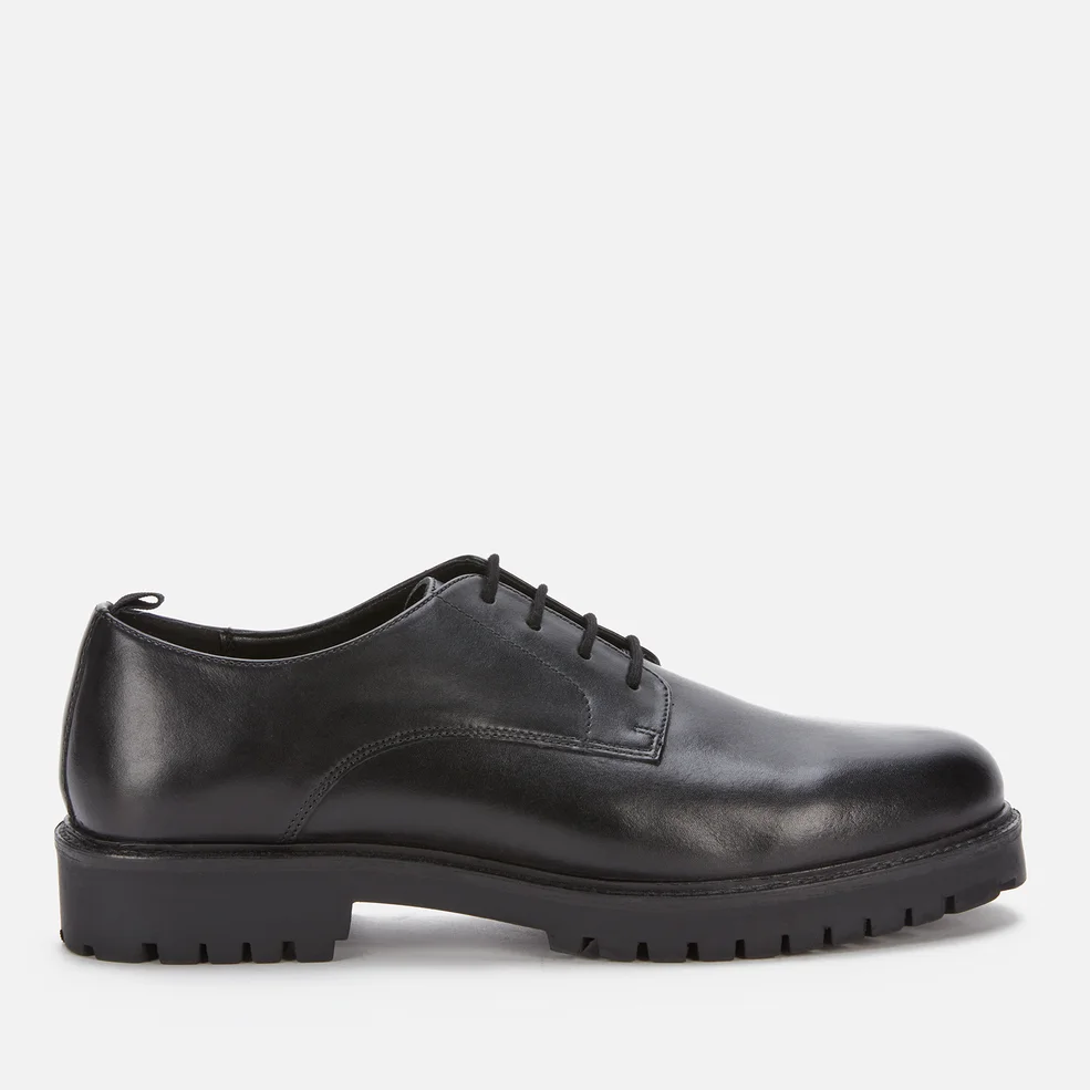 Walk London Men's Sean Leather Derby Shoes - Black Image 1