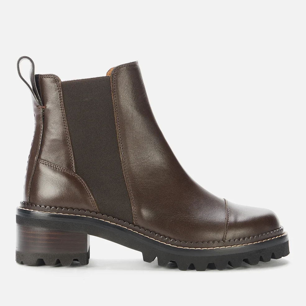 See By Chloé Women's Mallory Leather Chelsea Boots - Dark Brown Image 1