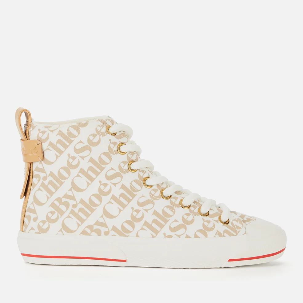 See by Chloé Women's Aryana Canvas Hi-Top Trainers - Logo SBC White Image 1