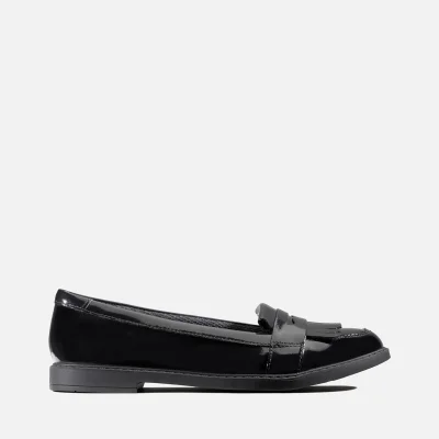 Clarks Youth Scala Bright School Shoes - Black Patent