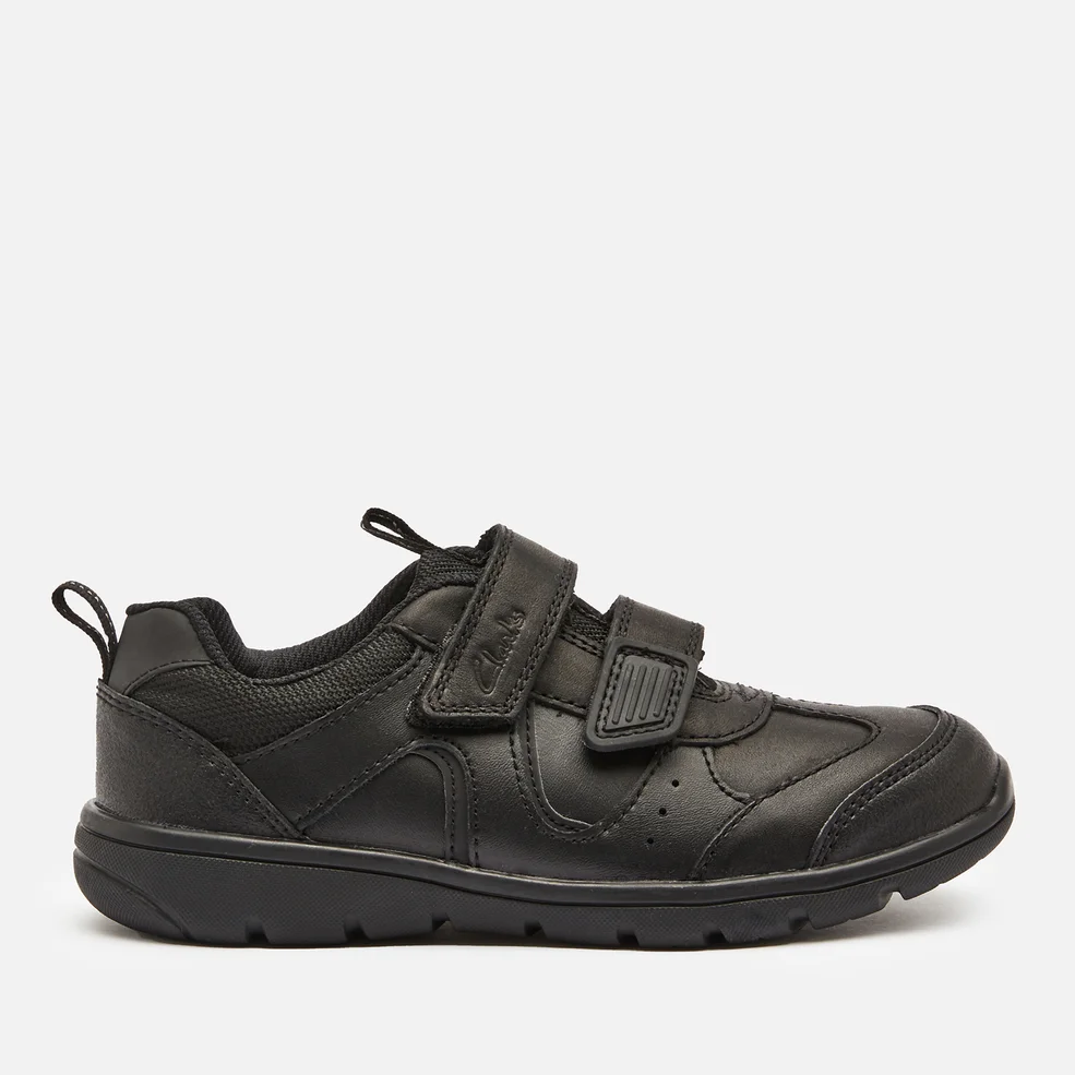 Clarks Scooter Run Kids' School Shoes - Black Leather Image 1