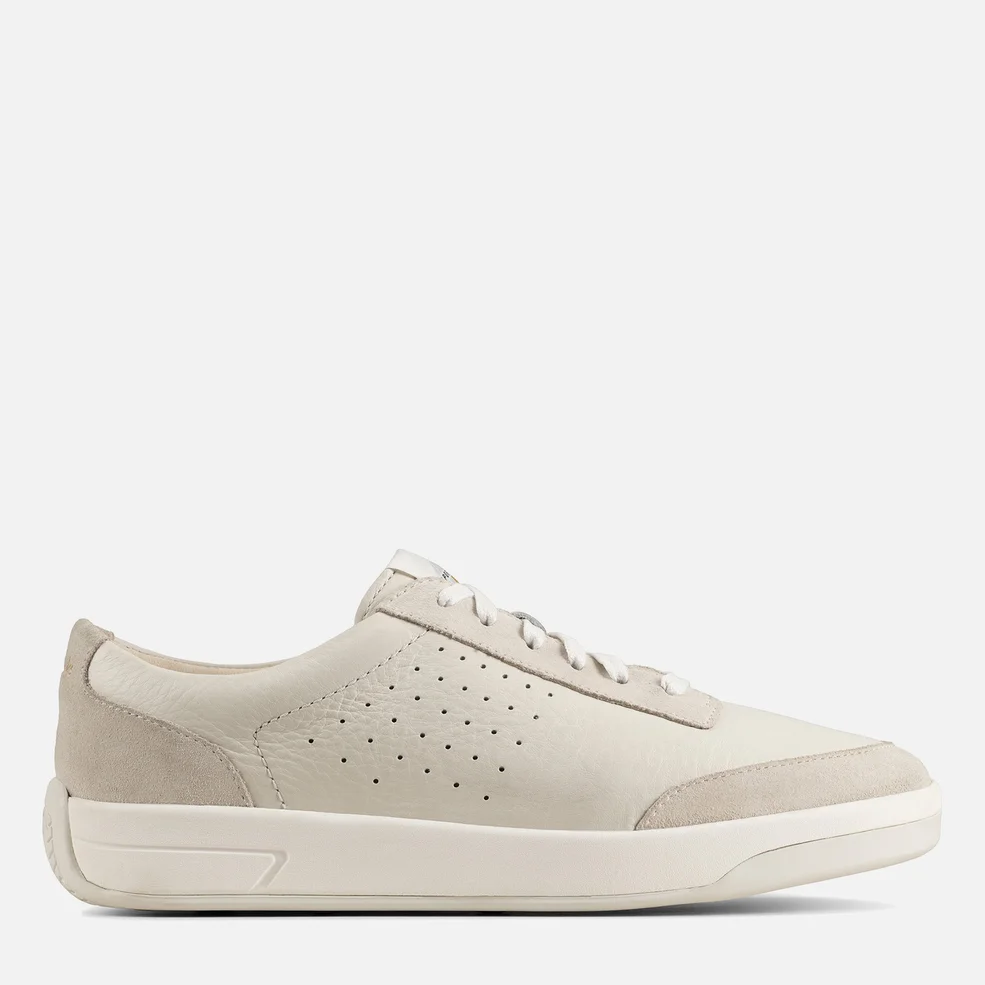 Clarks Men's Hero Air Lace Leather Trainers - White Image 1