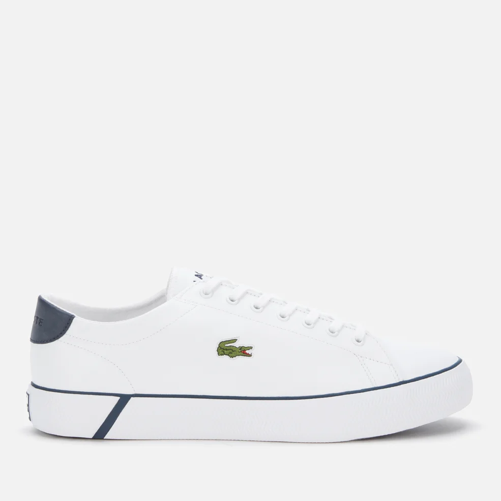 Lacoste Men's Gripshot Bl21 1 Leather Vulcanised Trainers - White/Navy Image 1