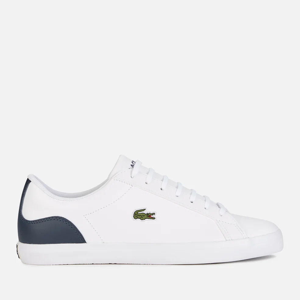 Lacoste Men's Lerond Bl21 1 Leather Vulcanised Trainers - White/Navy Image 1
