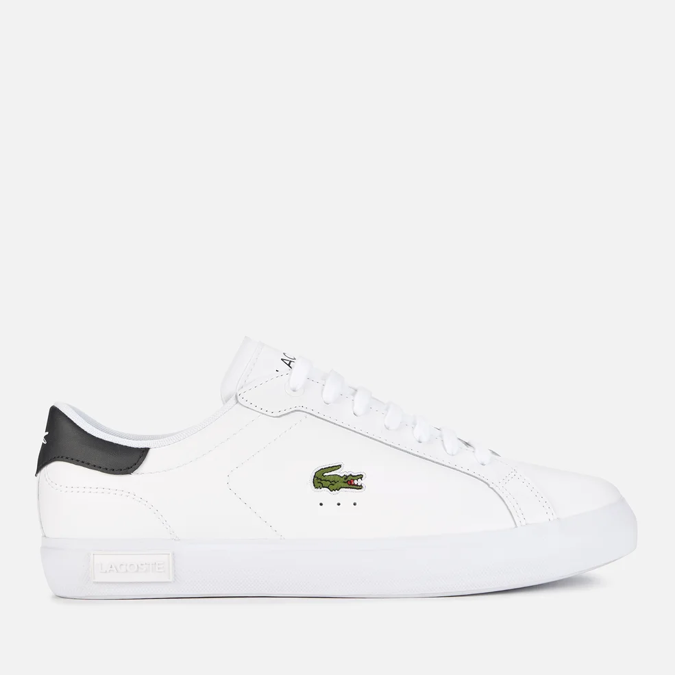 Lacoste Men's Powercourt 0121 1 Sma Leather Vulcanised Trainers - White/Black Image 1