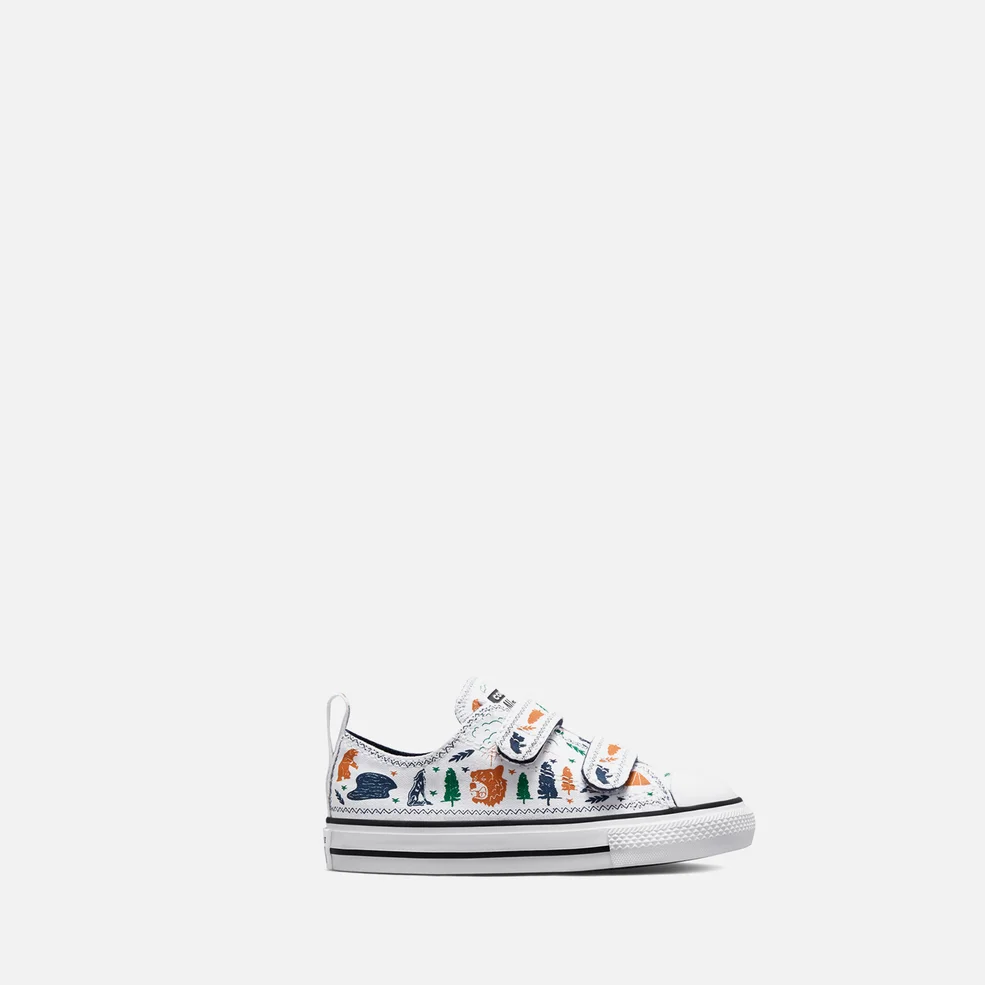 Converse Toddlers' Chuck Taylor Explorer Print All Star 2V Trainers - White Midnight Navy Image 1