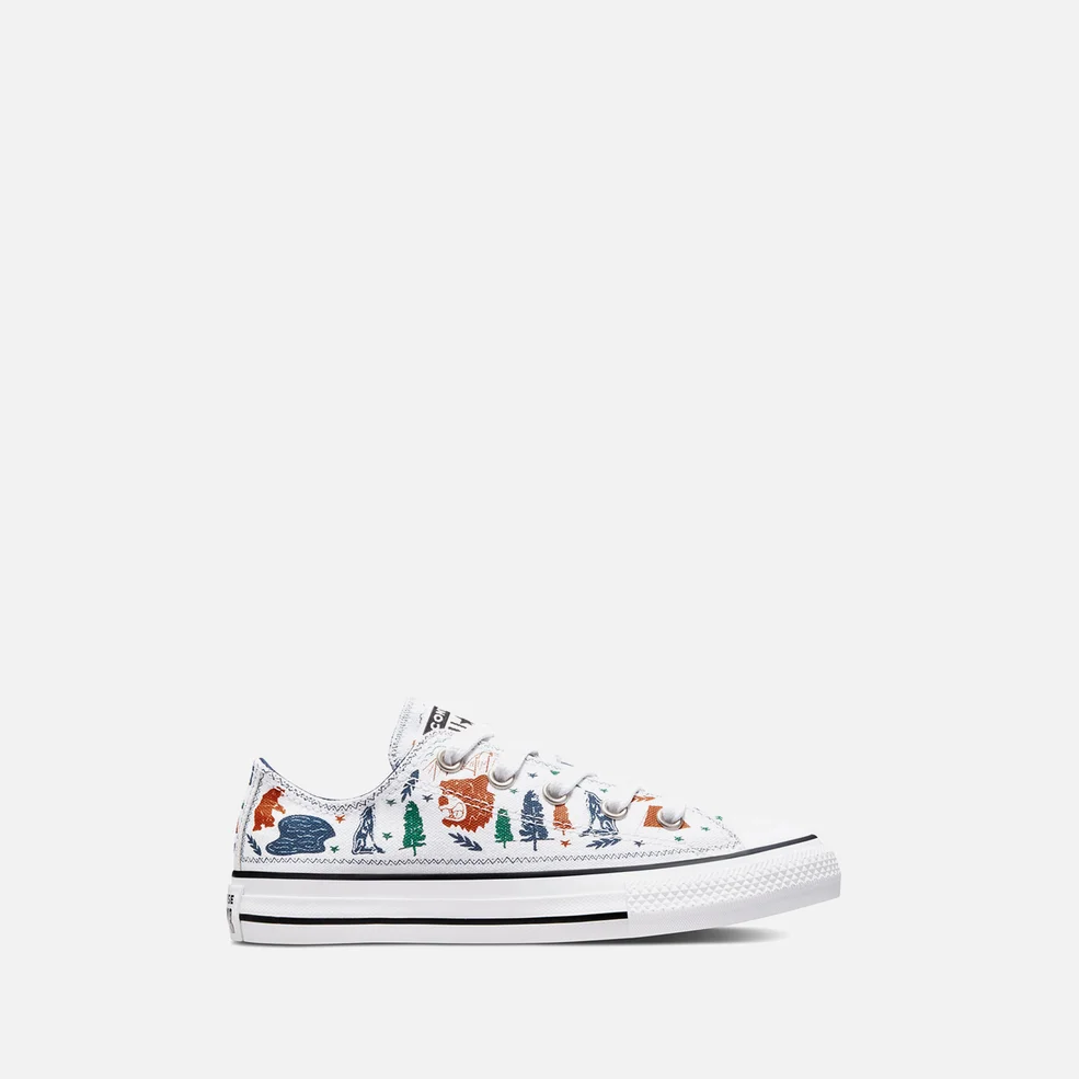 Converse Kids' Chuck Taylor Explorer Print Trainers - White Midnight Navy Image 1