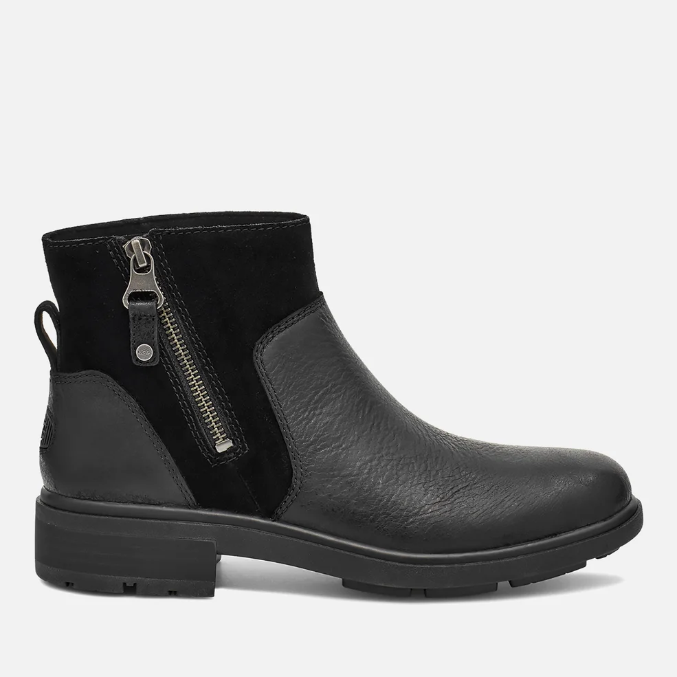 UGG Women's Harrison Zip Waterproof Leather Ankle Boots - Black Image 1