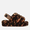 UGG Women's Fluff Yeah Slide Leopard Print Sheepskin Slippers - Butterscotch - Image 1