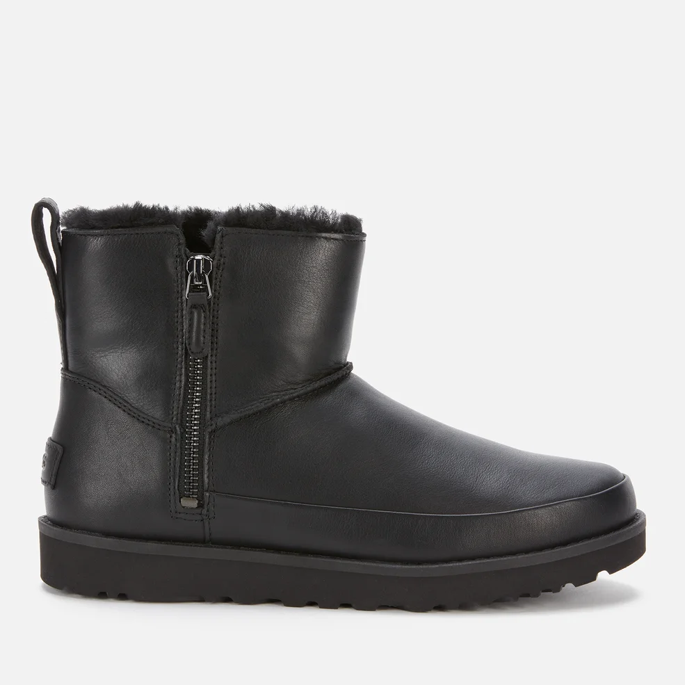 UGG Women's Classic Zip Mini Waterproof Leather Boots - Black Image 1