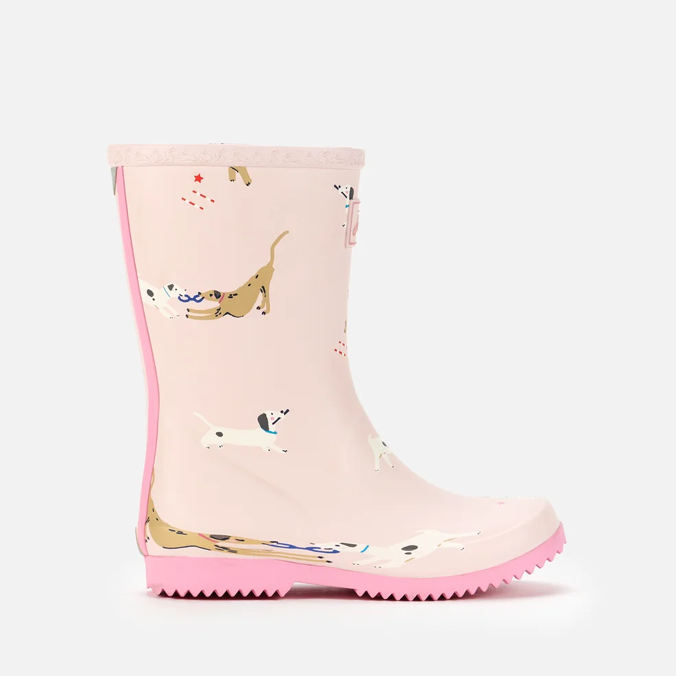 Joules Girls' Dog Print Wellies - Pink Image 1