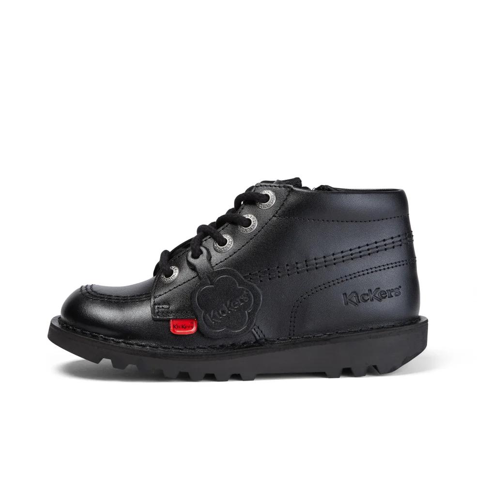 Kickers Junior Kick Hi Leather Zip Boots - Black Image 1