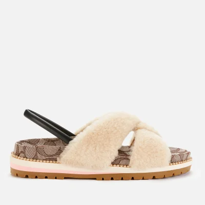 Coach Women's Tally Shearling Sandals - Natural