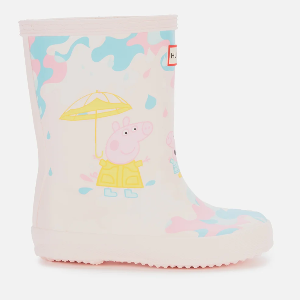 Hunter X Peppa Pig Kids' First Classic Muddy Puddles Wellington Boots - Rose Metal Image 1