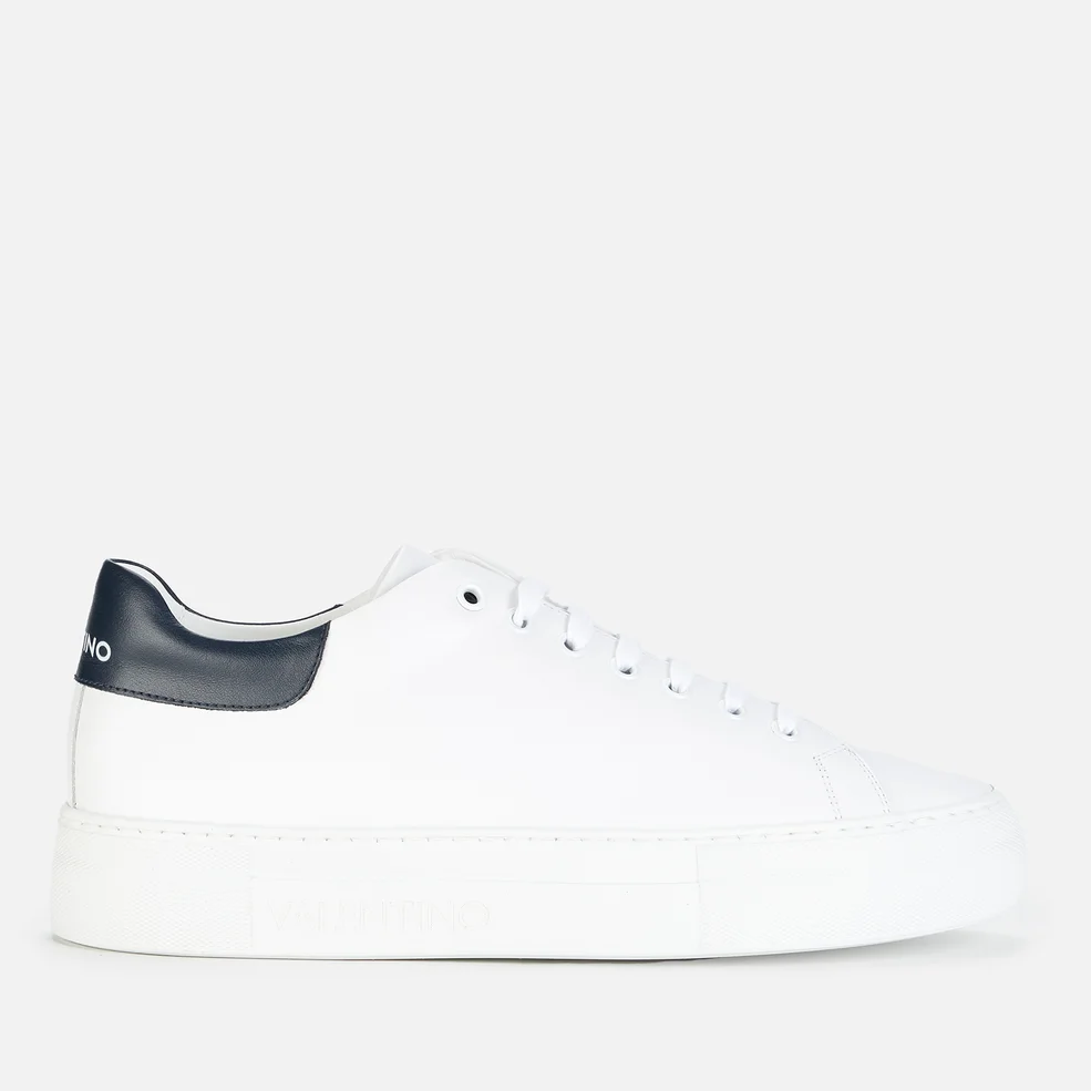 Valentino Men's Leather Cupsole Trainers - White/Blue Image 1