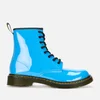 Dr. Martens Youth 1460 Patent Lamper Lace Up Boots - Mid Blue Patent Lamper - Image 1