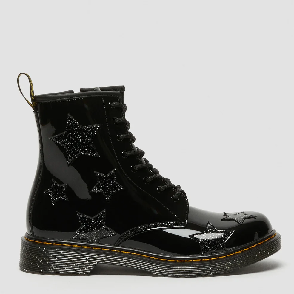 Dr. Martens Youth 1460 Patent Lamper Lace Up Boots - Patent Lamper & Cosmic Glitter Image 1