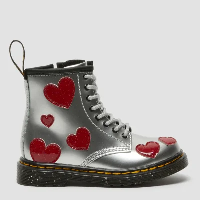 Dr. Martens Toddlers' 1460 Patent Lamper Lace Up Boots - Silver Metallic+Bright Red Patent Lamper+Cosmic Glitter Toddlers