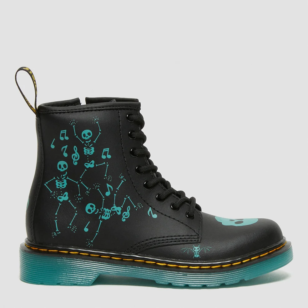 Dr. Martens Kids' 1460 Lace Up Boots - Black Skelly Print Hydro Image 1