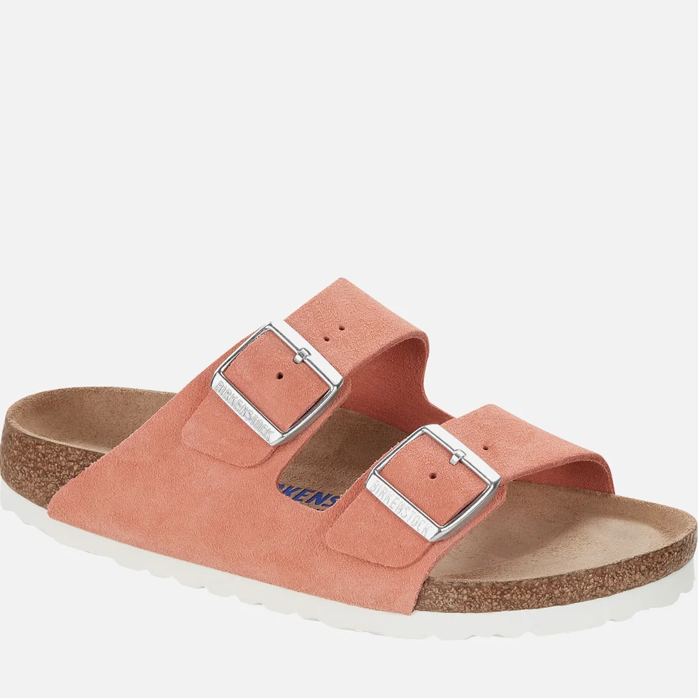 Birkenstock Women's Arizona Slim Fit Suede Double Strap Sandals - Coral Peach Image 1