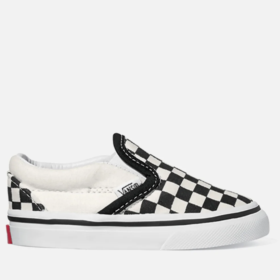 Vans Toddlers' Classic Slip On Checkerboard Trainers - Black / White Image 1