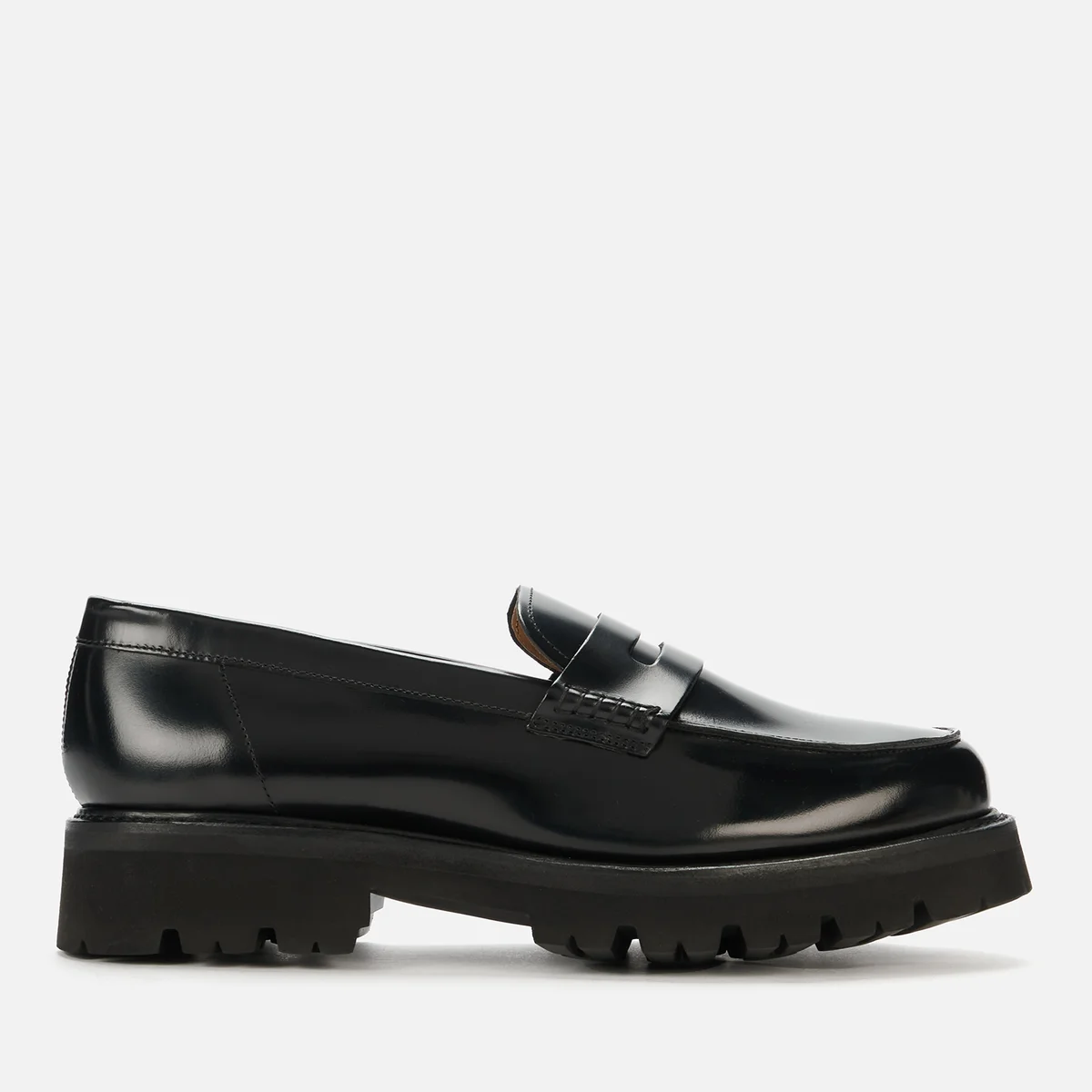 Grenson Men's Jefferson Hi Shine Leather Loafers - Black Image 1