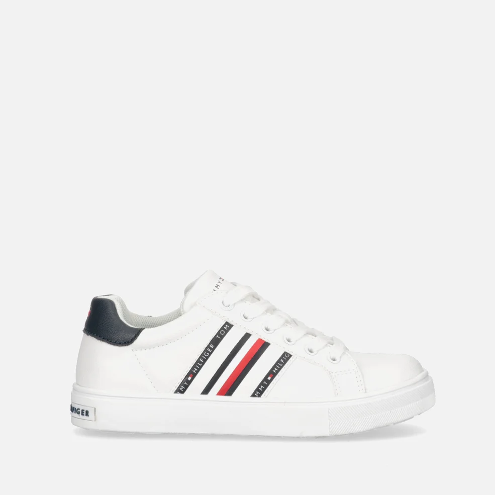 Tommy Hilfiger Kids' Low Cut Stripe Faux Leather Velcro® Trainers Image 1