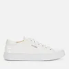 Guess Women's Ester Printed Leather Low Top Trainers - White - Image 1