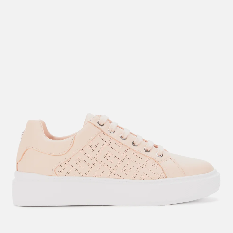 Guess Women's Ivee Leather Flatform Trainers - Pink Image 1