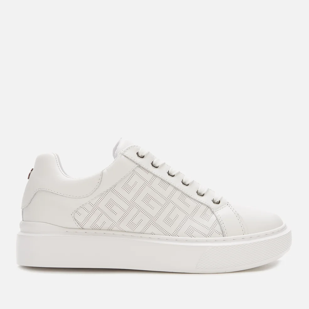 Guess Women's Ivee Leather Flatform Trainers - White Image 1
