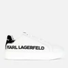KARL LAGERFELD Women's Maxi Cup Leather Flatform Trainers - White/Black - Image 1