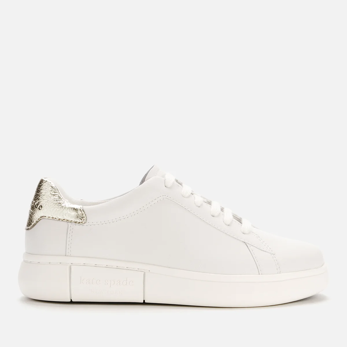 Kate Spade New York Women's Lift Leather Cupsole Trainers - Optic White/Pale Gold Image 1