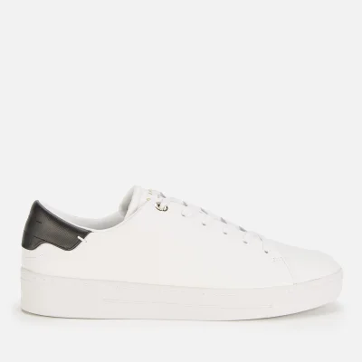 Ted Baker Women's Kimmii Leather Cupsole Trainers - White/Black