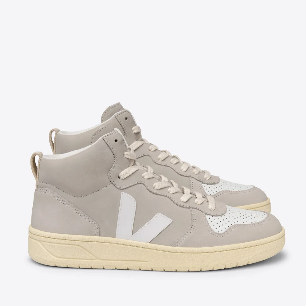 Veja Women's V-15 Leather Hi-Top Trainers - Extra White/Natural Image 1