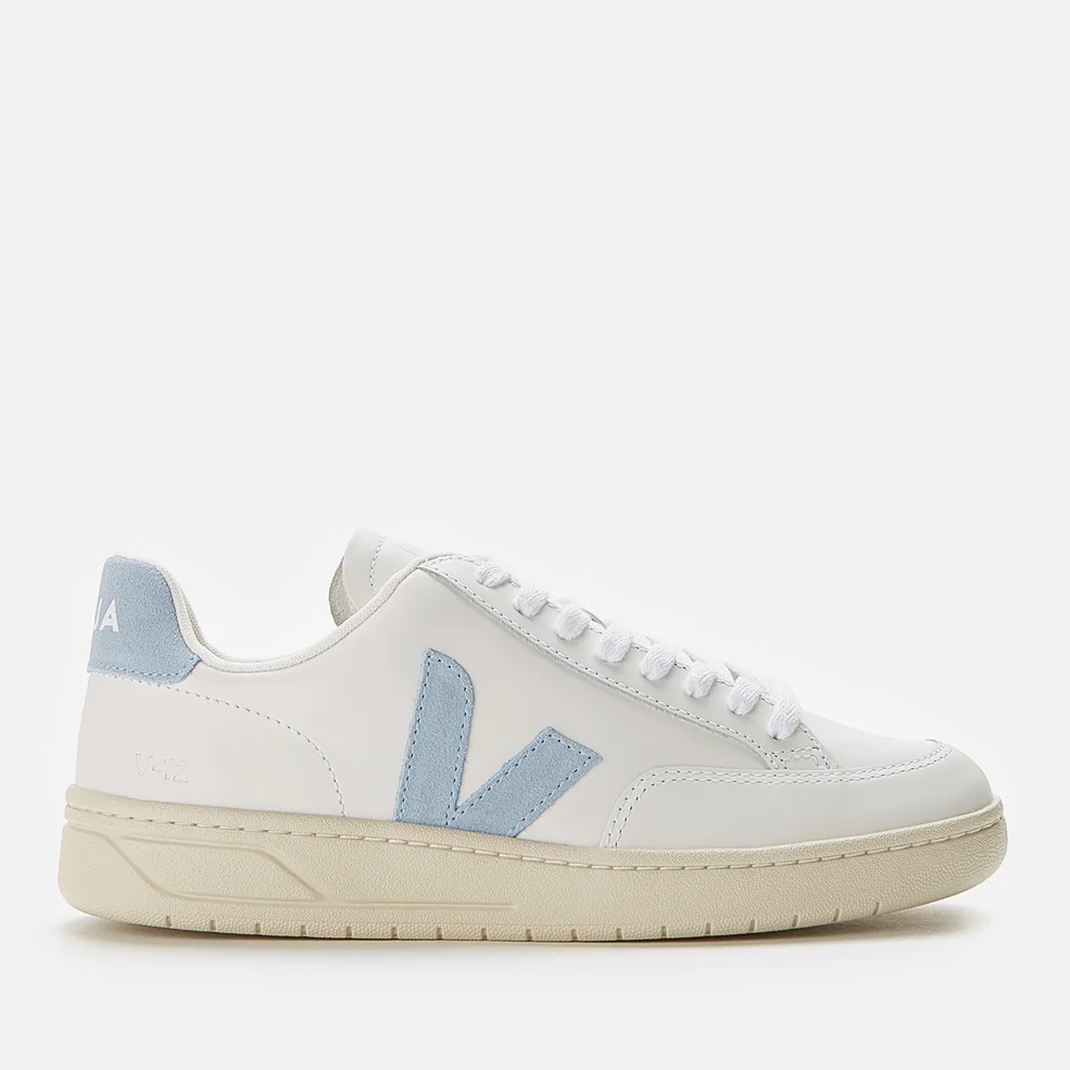 Veja Women's V-12 Leather Trainers - Extra White/Steel Image 1