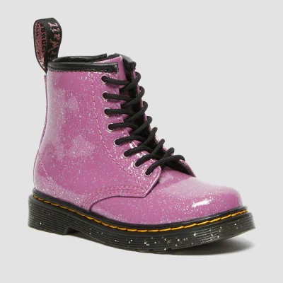 Dr. Martens Toddlers' 1460 T Lace Cosmic Glitter Boots - Dark Pink