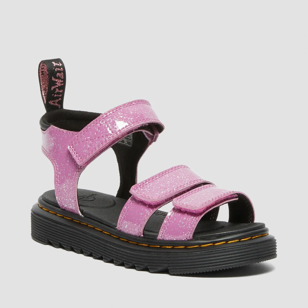 Dr. Martens Kids' Klaire Cosmic Glitter Sandals - Dark Pink Image 1