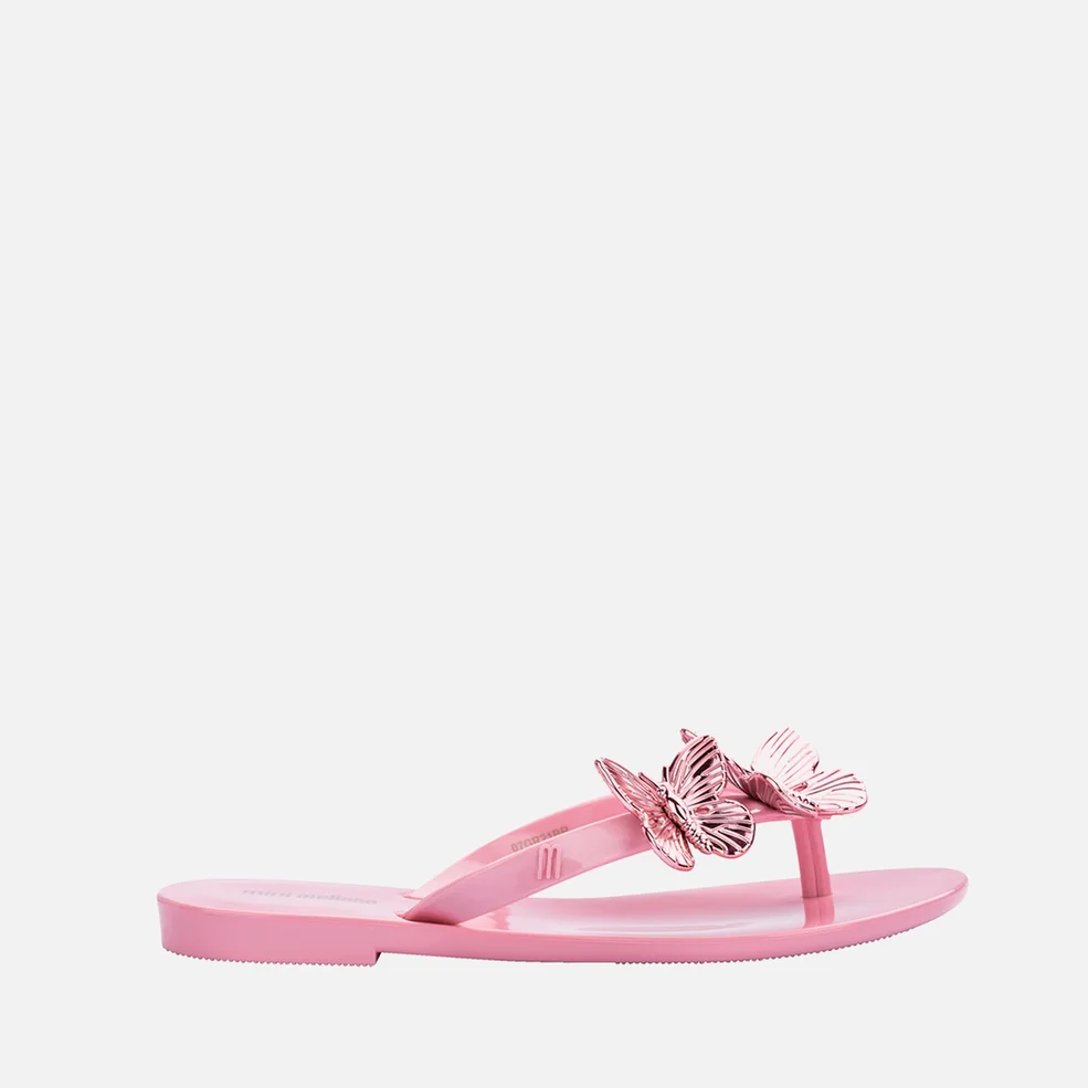 Mini Melissa Girls' Harmonic Butterfly Flip Flops - Pink Image 1